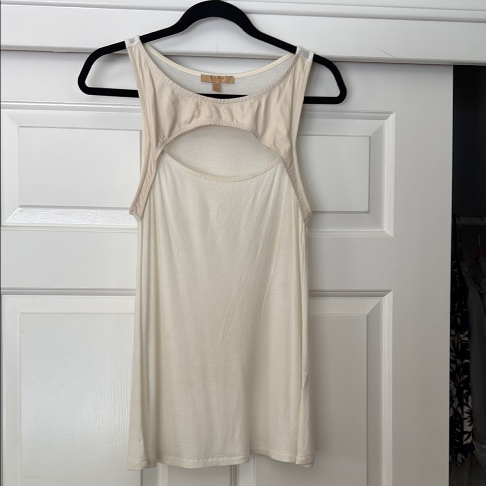 Zara Cream Cut Out Tank Top